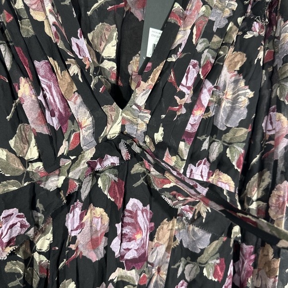 NWT The Kooples [ SZ 3 ] English Rose Floral Long Sleeve Maxi Dress Black #U1266 - Picture 11 of 16